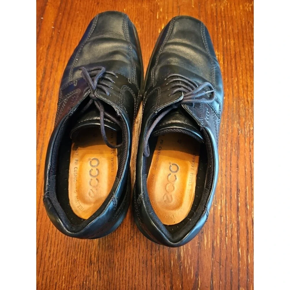 Ecco Seattle Bicycle Toe Tie Oxford Dress Shoes‎ Mens 12 Black(S67